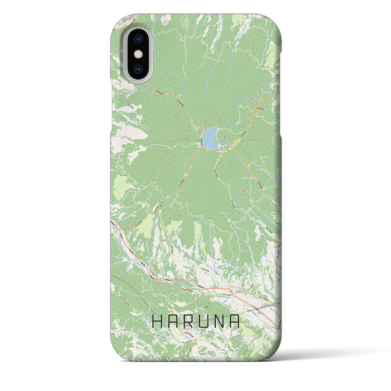 【榛名（群馬県）】地図柄iPhoneケース（バックカバータイプ）