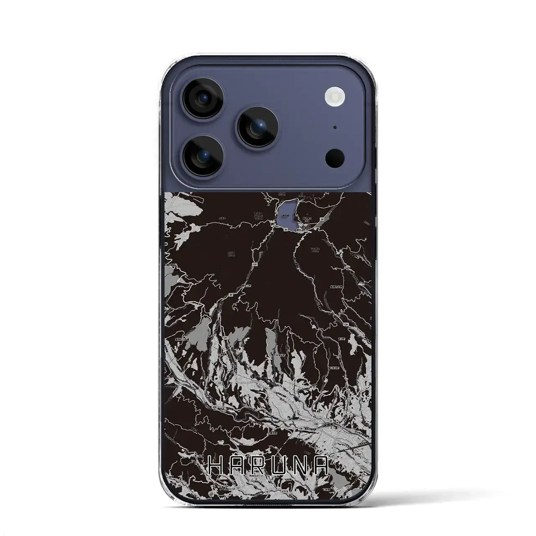 【榛名(群馬県)】地図柄iPhoneケース(クリアタイプ)モノトーン・iPhone 17 Pro Max 用