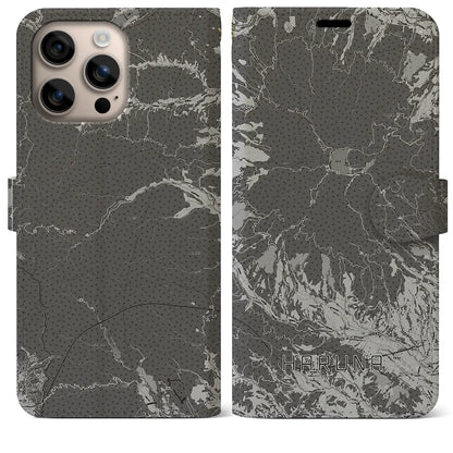 【榛名（群馬県）】地図柄iPhoneケース（手帳タイプ）モノトーン・iPhone 16 Plus 用