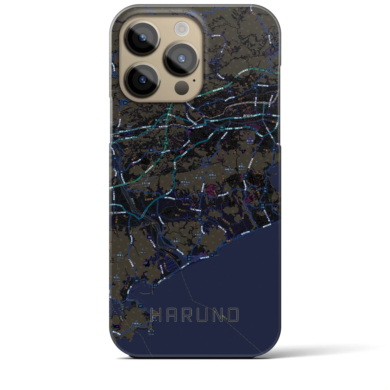 【春野（高知県）】地図柄iPhoneケース（バックカバータイプ）