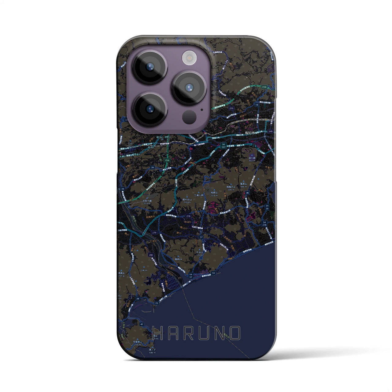 【春野（高知県）】地図柄iPhoneケース（バックカバータイプ）