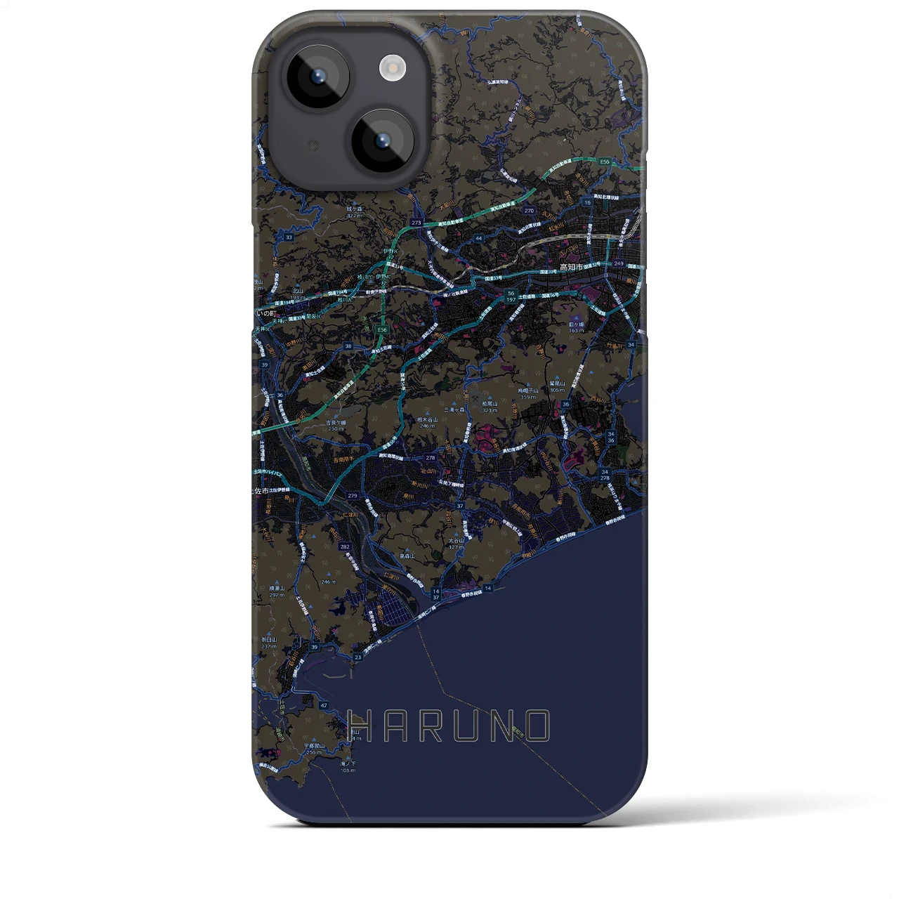 【春野（高知県）】地図柄iPhoneケース（バックカバータイプ）