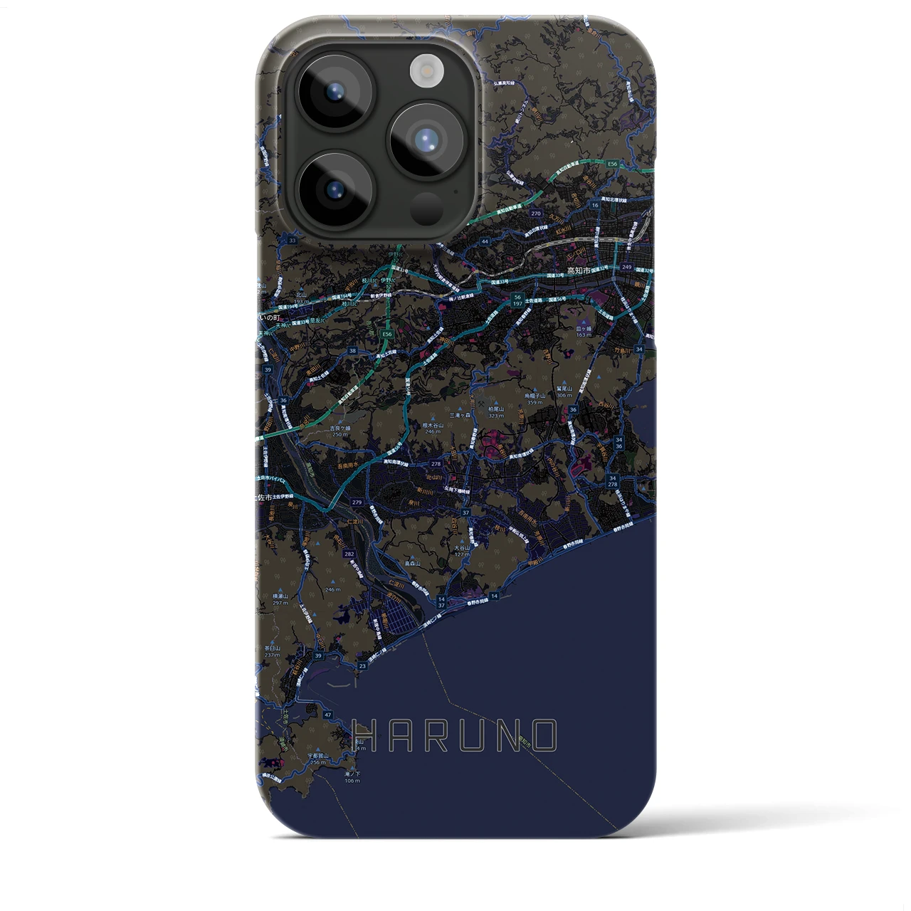 【春野（高知県）】地図柄iPhoneケース（バックカバータイプ）