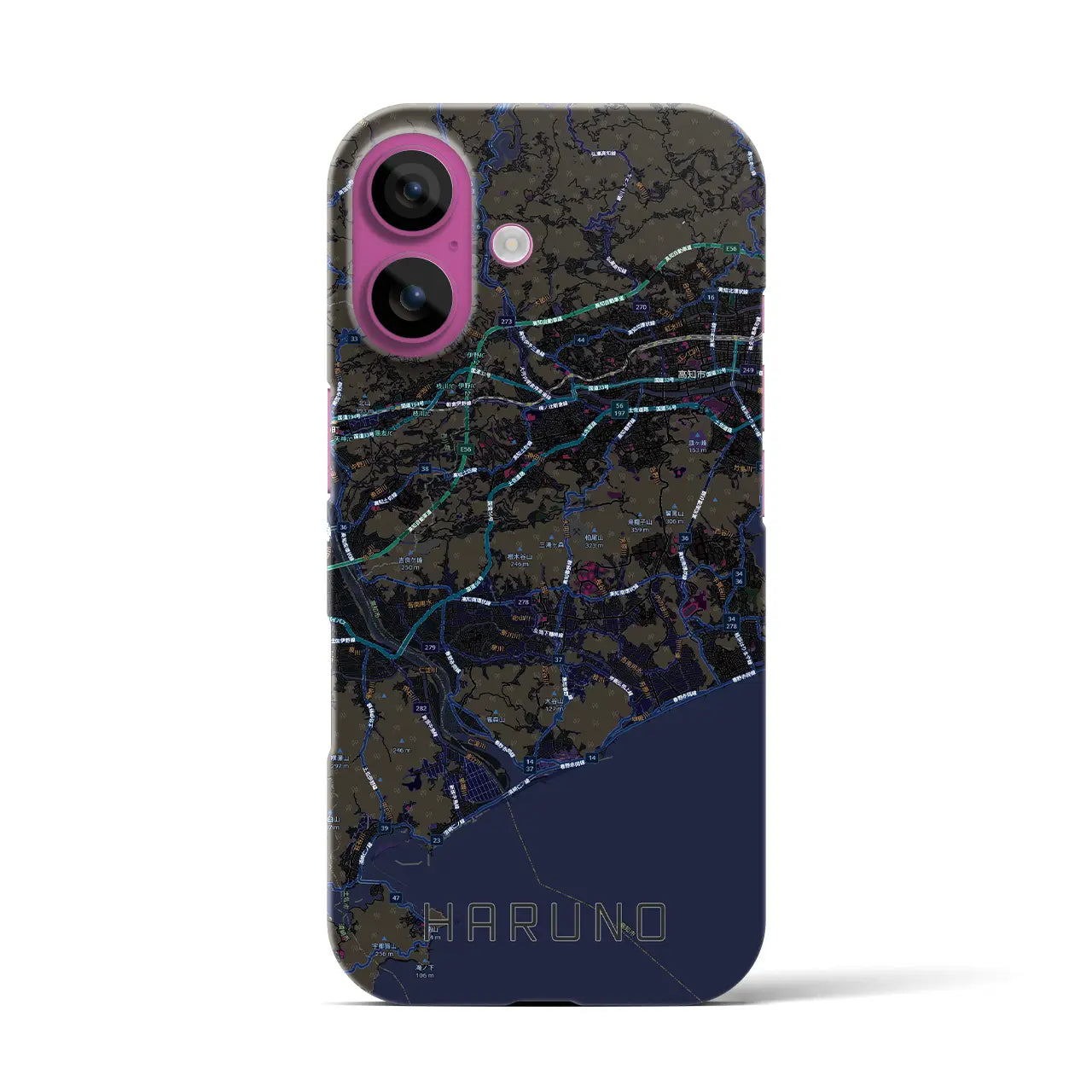 【春野（高知県）】地図柄iPhoneケース（バックカバータイプ）