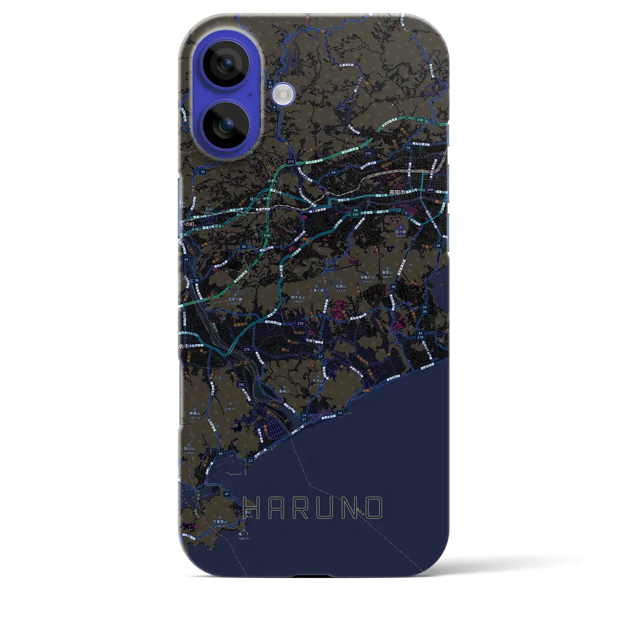 【春野（高知県）】地図柄iPhoneケース（バックカバータイプ）