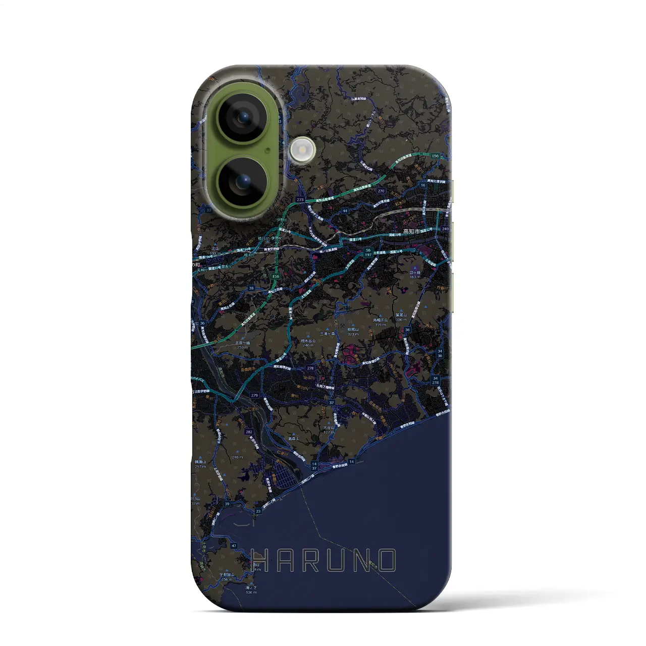 【春野（高知県）】地図柄iPhoneケース（バックカバータイプ）