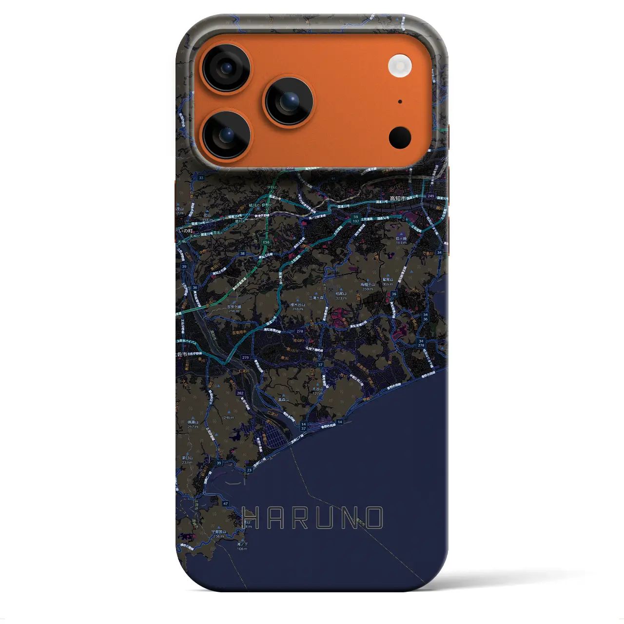 【春野（高知県）】地図柄iPhoneケース（バックカバータイプ）