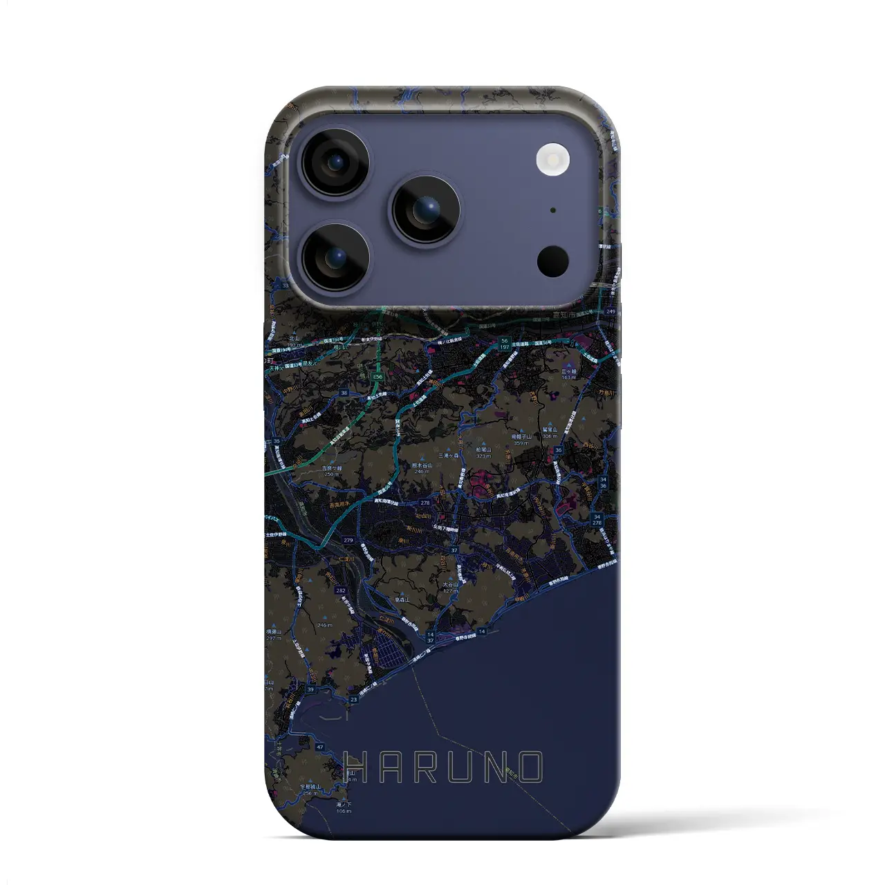 【春野（高知県）】地図柄iPhoneケース（バックカバータイプ）