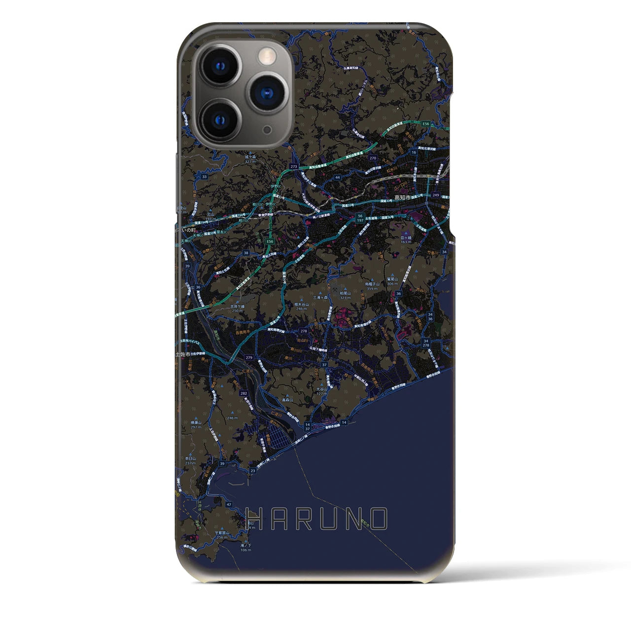 【春野（高知県）】地図柄iPhoneケース（バックカバータイプ）