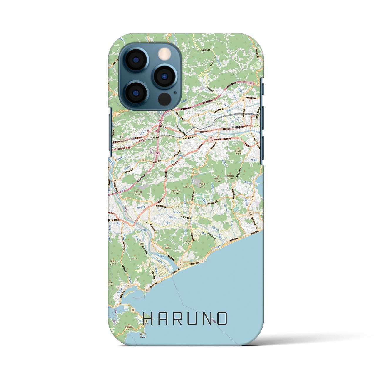【春野（高知県）】地図柄iPhoneケース（バックカバータイプ）