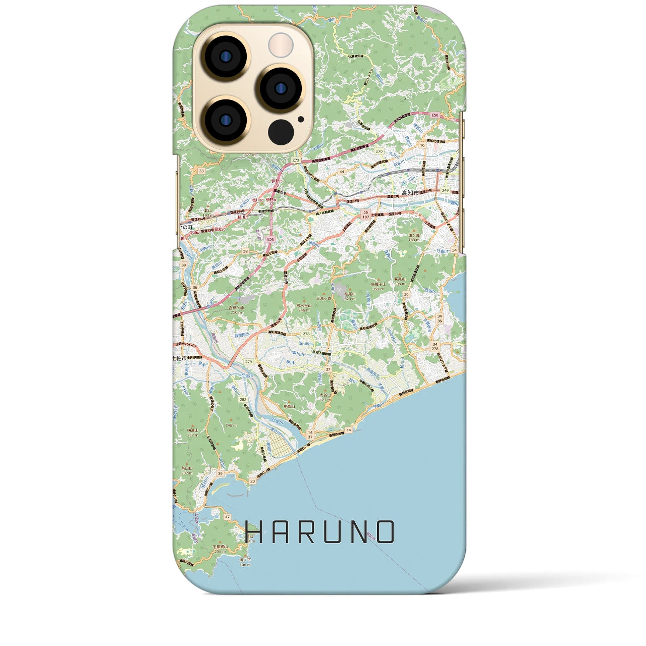 【春野（高知県）】地図柄iPhoneケース（バックカバータイプ）