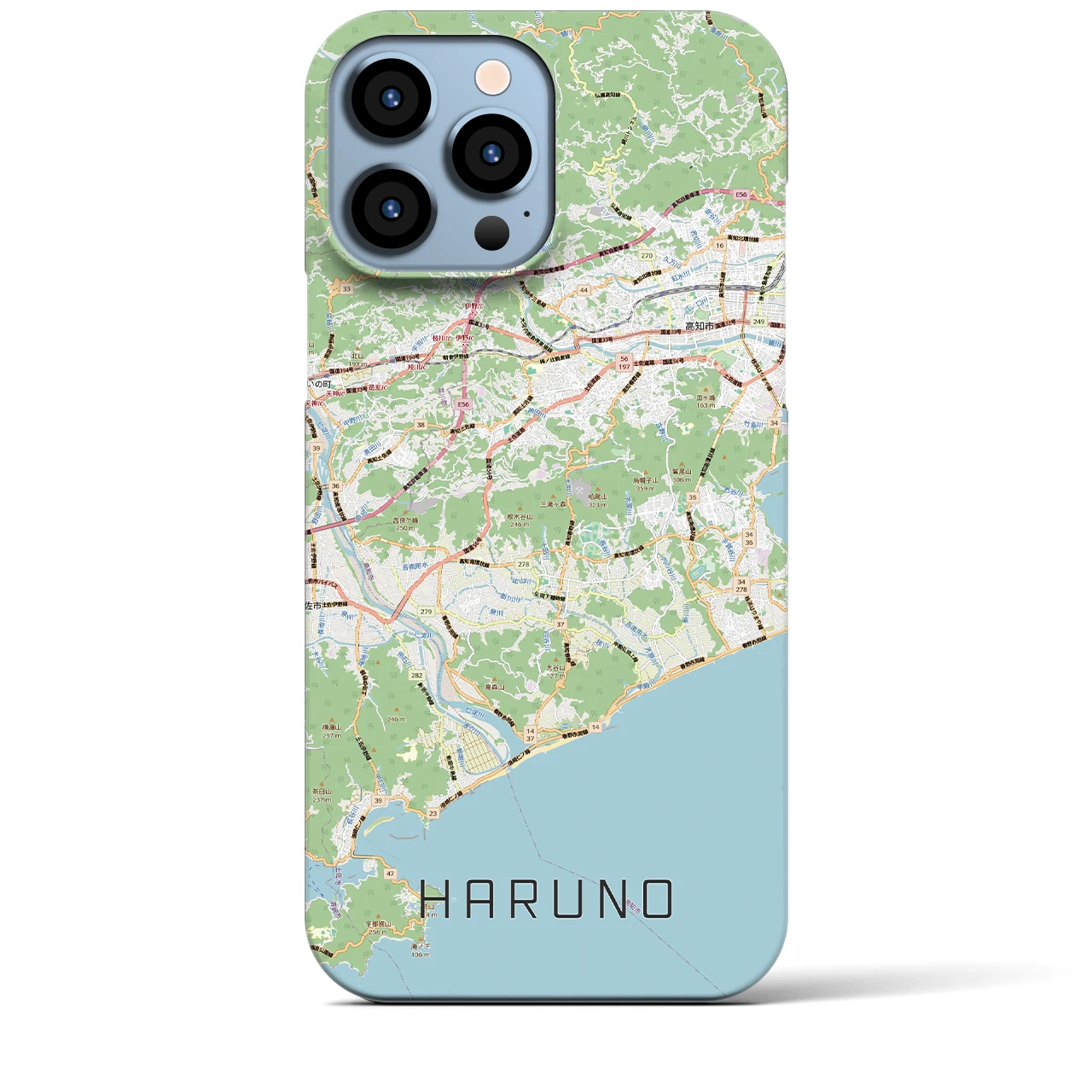 【春野（高知県）】地図柄iPhoneケース（バックカバータイプ）