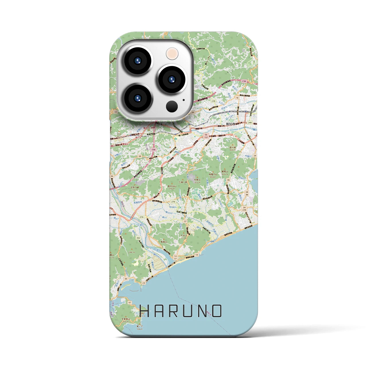 【春野（高知県）】地図柄iPhoneケース（バックカバータイプ）