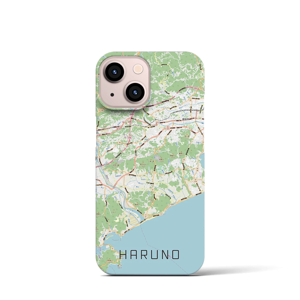 【春野（高知県）】地図柄iPhoneケース（バックカバータイプ）