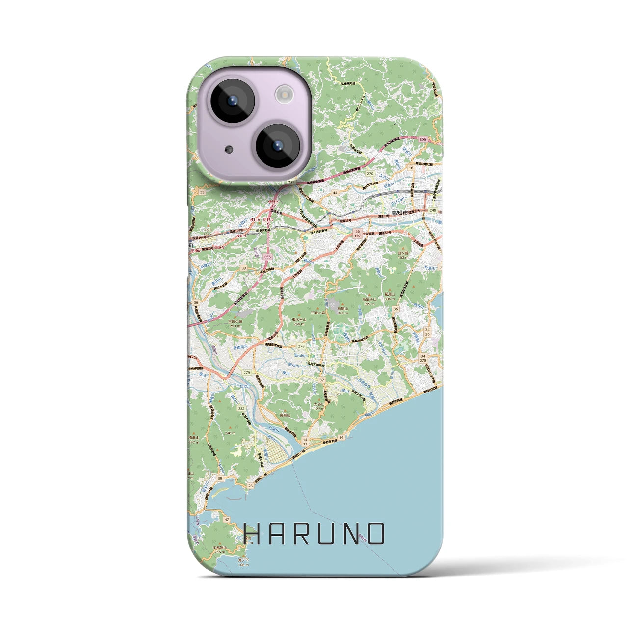 【春野（高知県）】地図柄iPhoneケース（バックカバータイプ）