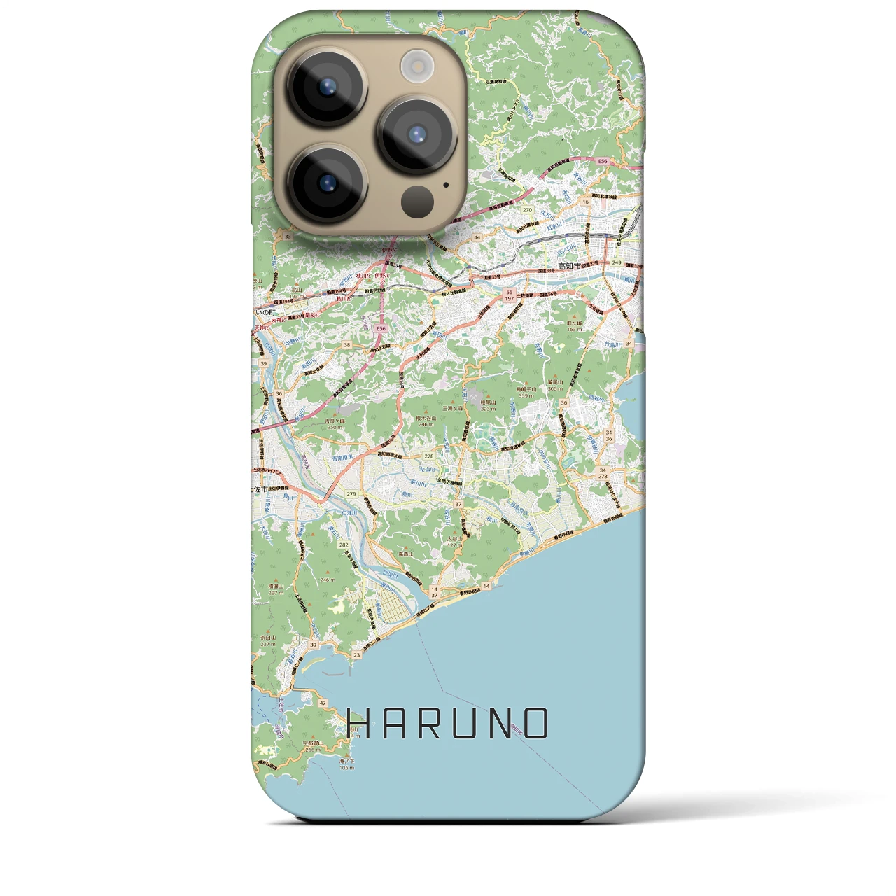 【春野（高知県）】地図柄iPhoneケース（バックカバータイプ）