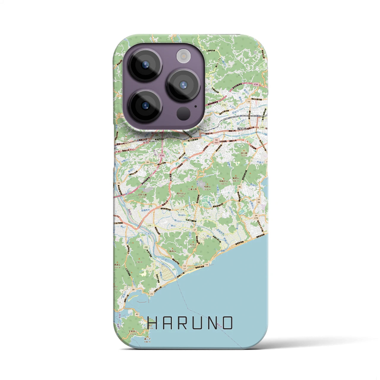 【春野（高知県）】地図柄iPhoneケース（バックカバータイプ）