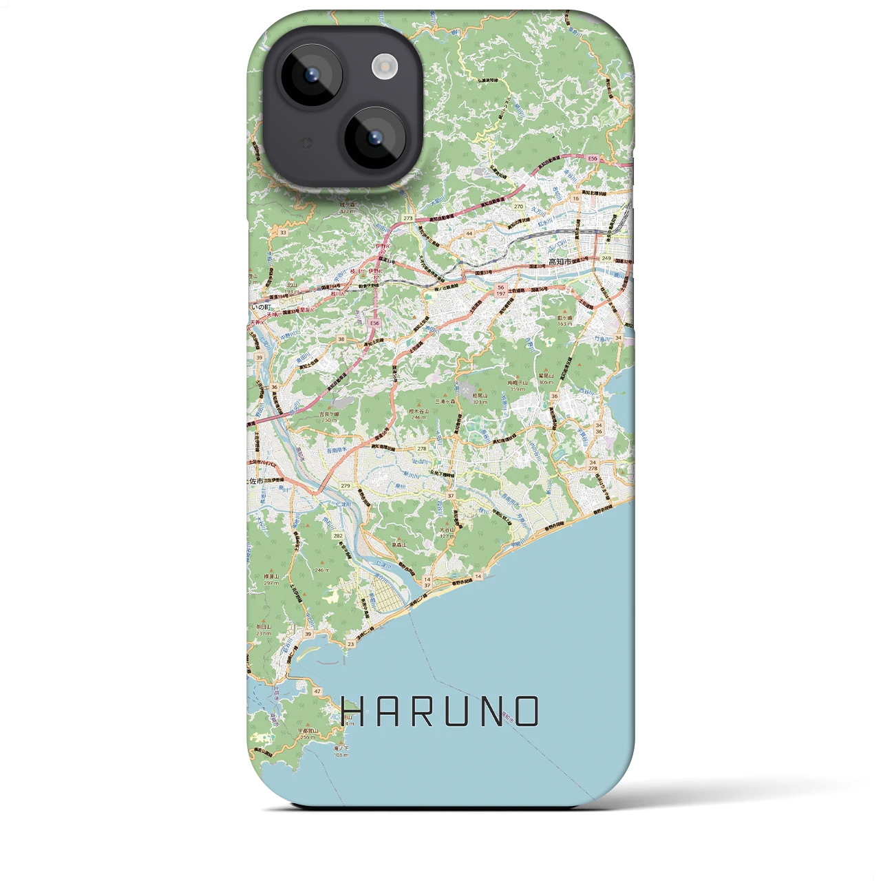 【春野（高知県）】地図柄iPhoneケース（バックカバータイプ）