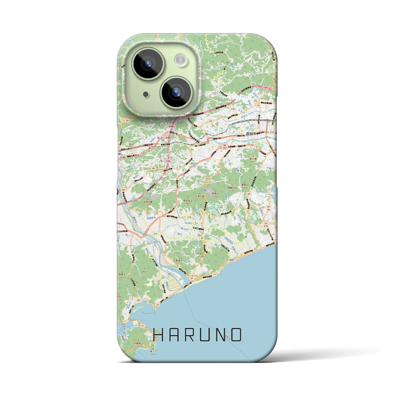 【春野（高知県）】地図柄iPhoneケース（バックカバータイプ）