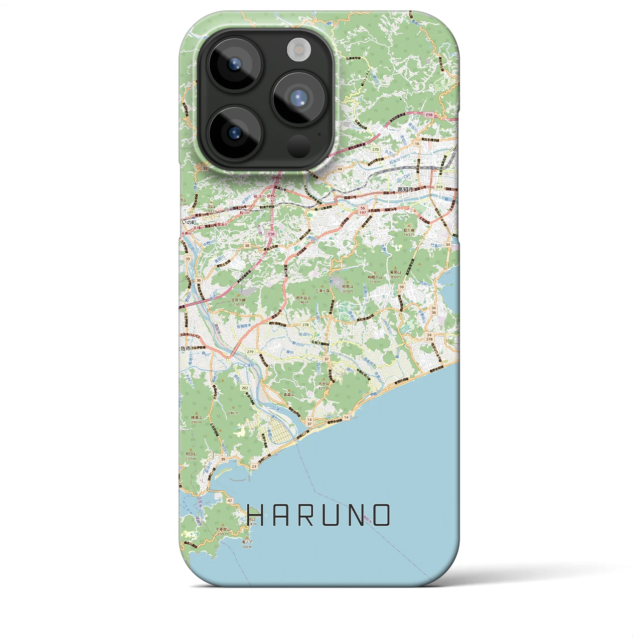 【春野（高知県）】地図柄iPhoneケース（バックカバータイプ）