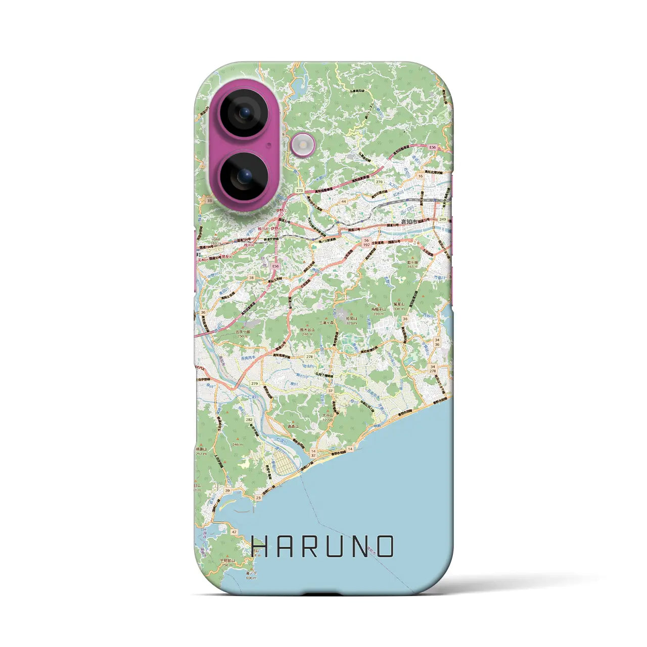 【春野（高知県）】地図柄iPhoneケース（バックカバータイプ）