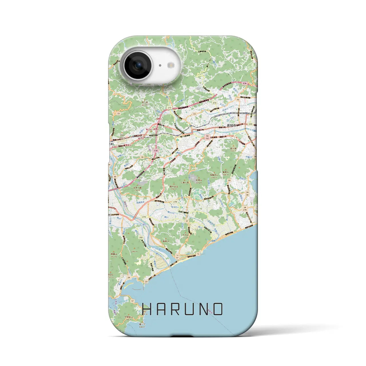 【春野（高知県）】地図柄iPhoneケース（バックカバータイプ）