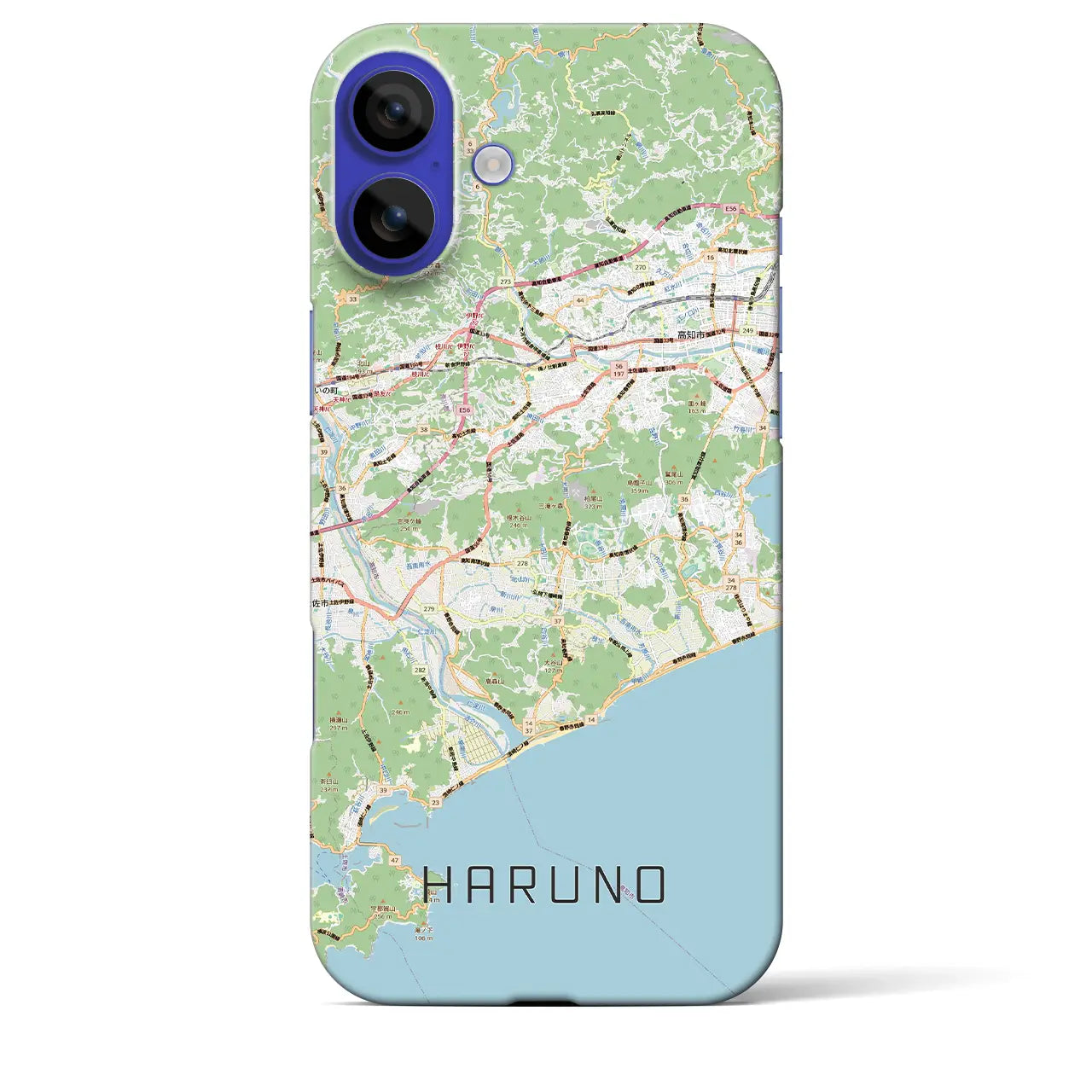 【春野（高知県）】地図柄iPhoneケース（バックカバータイプ）