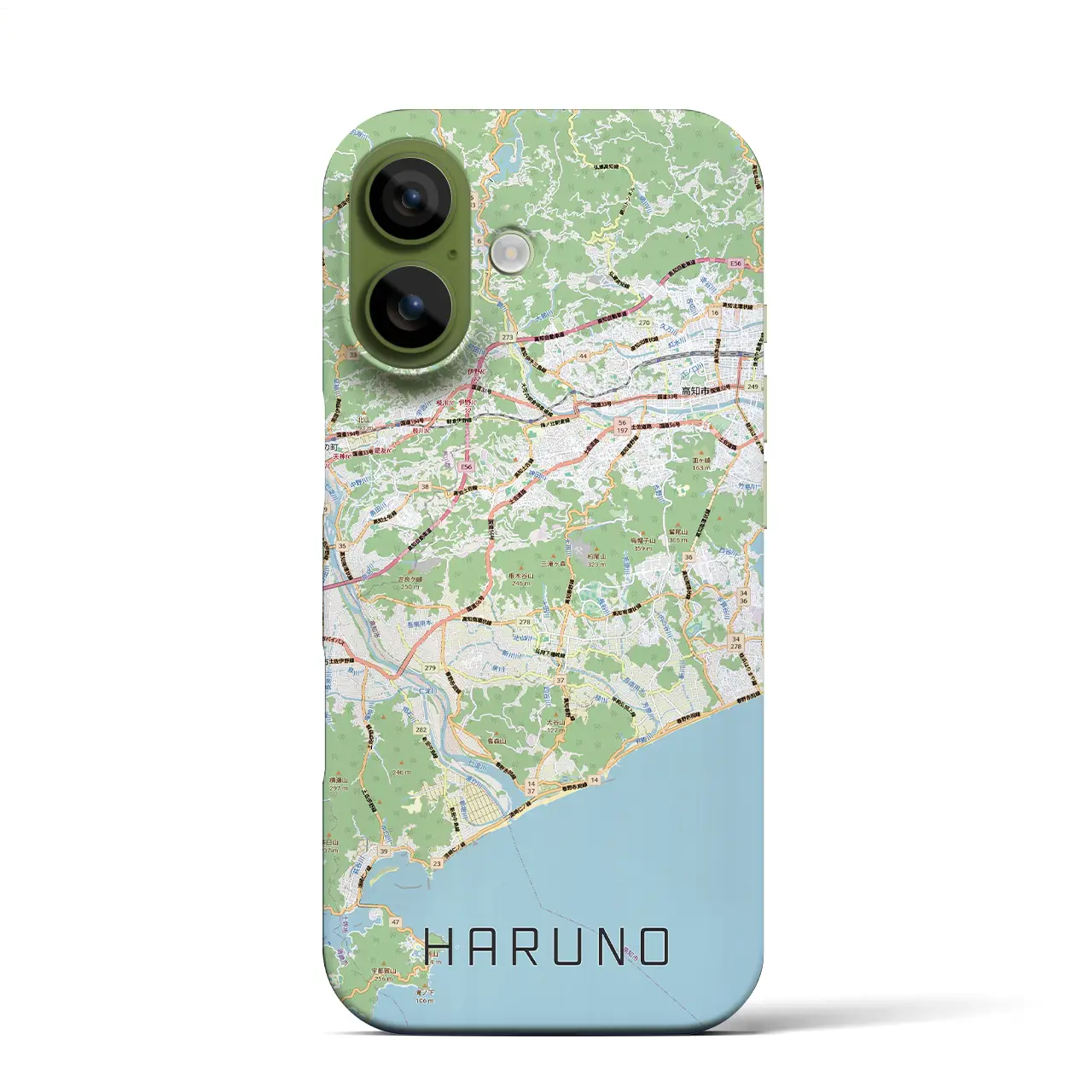 【春野（高知県）】地図柄iPhoneケース（バックカバータイプ）