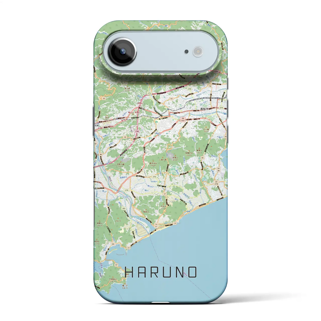 【春野（高知県）】地図柄iPhoneケース（バックカバータイプ）ブラック・iPhone 17 Pro Max 用