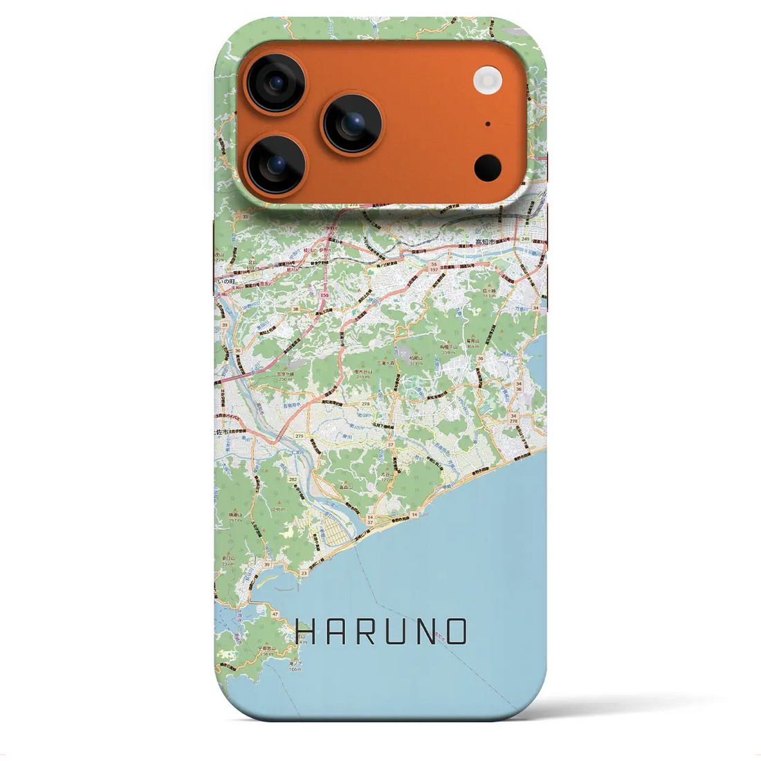 【春野（高知県）】地図柄iPhoneケース（バックカバータイプ）