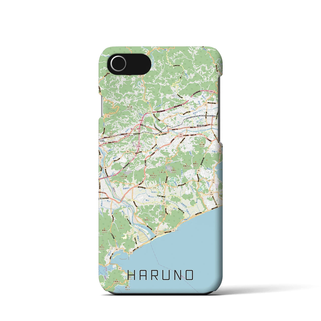 【春野（高知県）】地図柄iPhoneケース（バックカバータイプ）