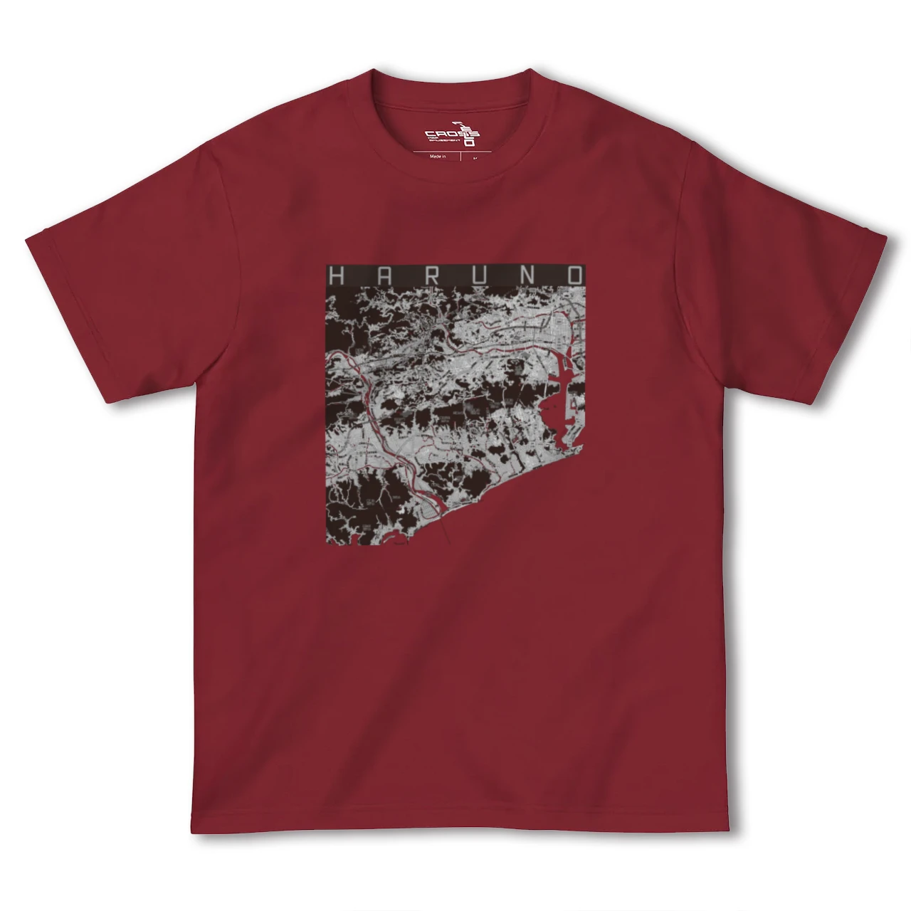 【春野（高知県）】地図柄ヘビーウェイトTシャツ