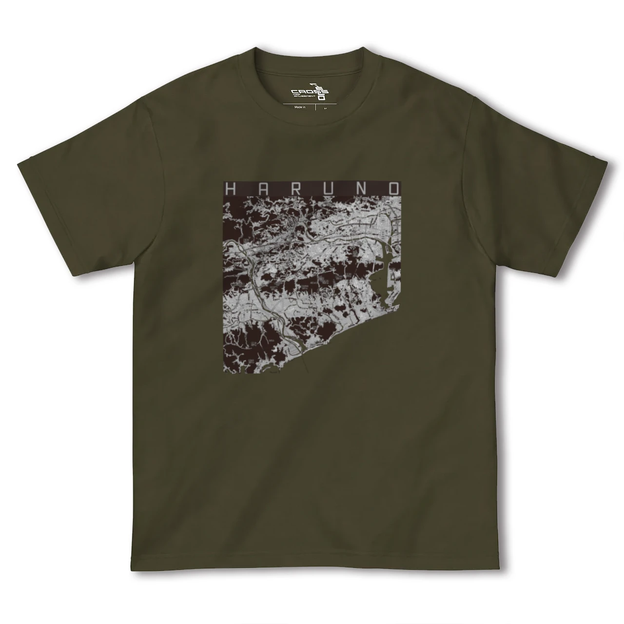 【春野（高知県）】地図柄ヘビーウェイトTシャツ