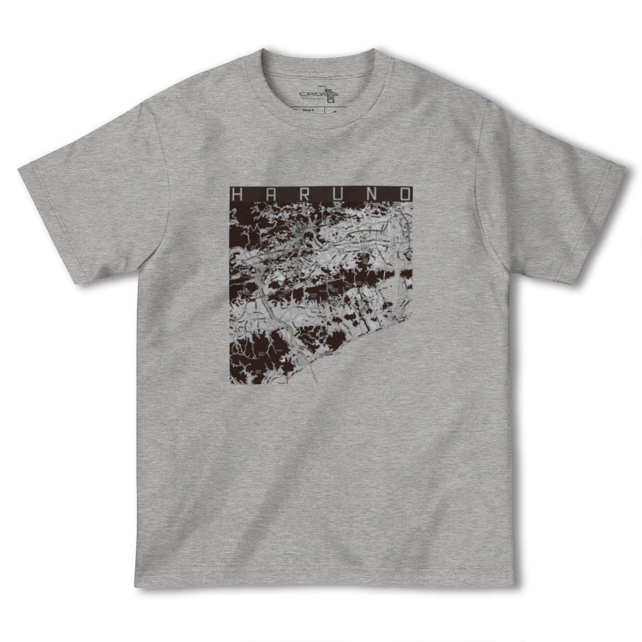 【春野（高知県）】地図柄ヘビーウェイトTシャツ