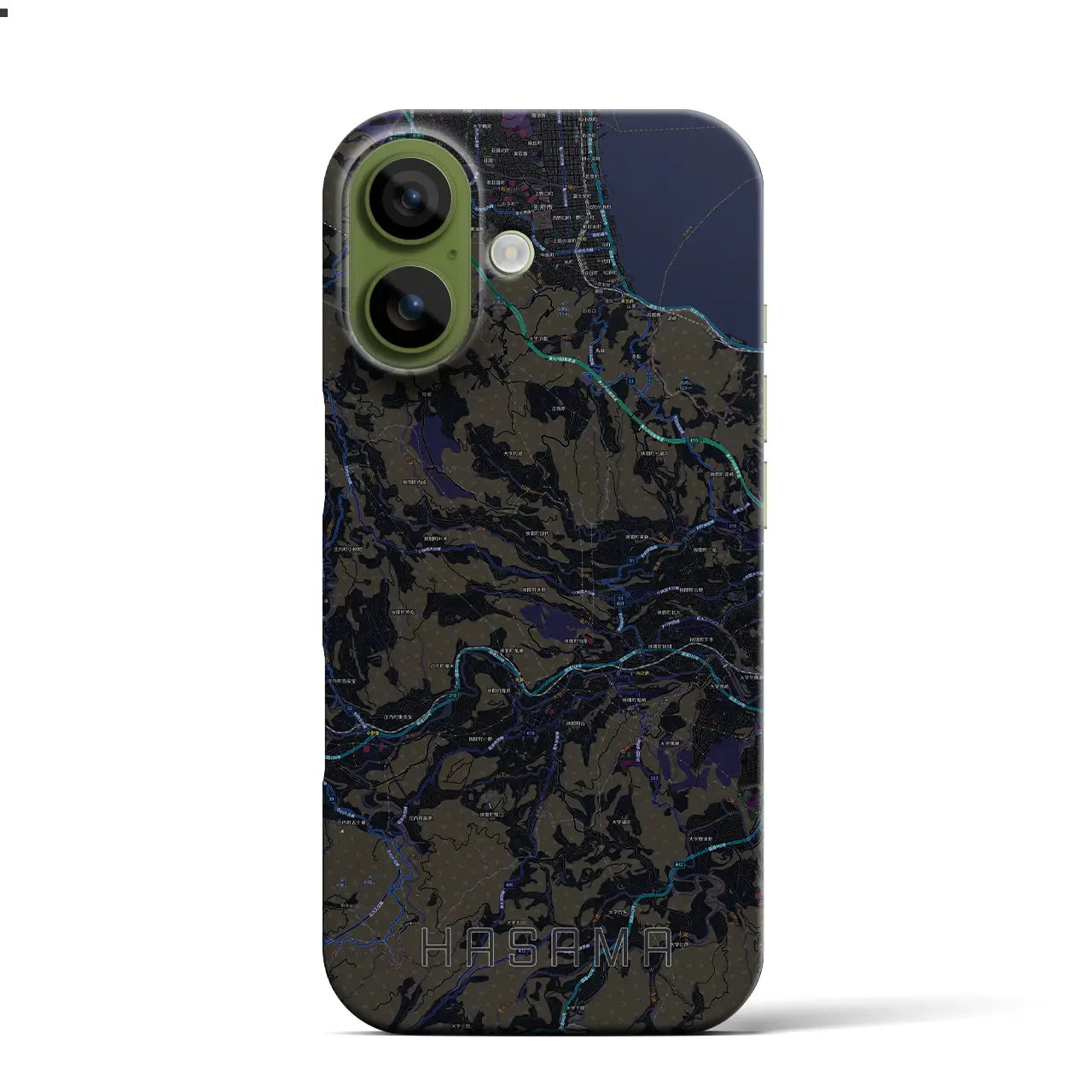 【挾間（大分県）】地図柄iPhoneケース（バックカバータイプ）