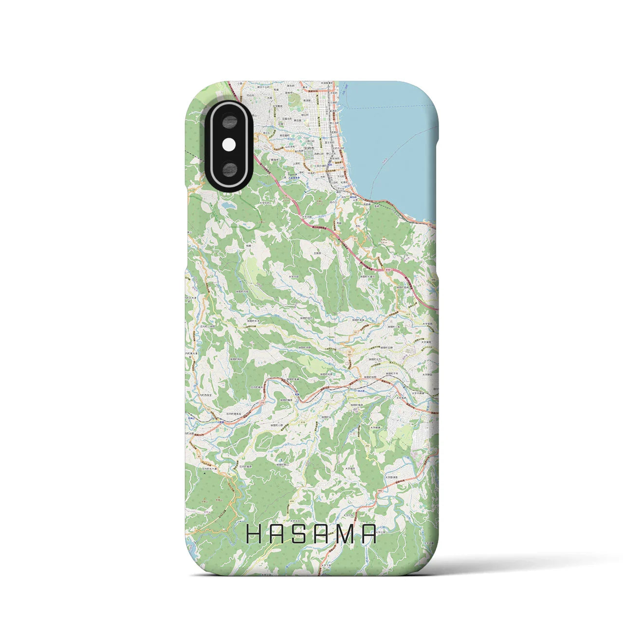 【挾間（大分県）】地図柄iPhoneケース（バックカバータイプ）