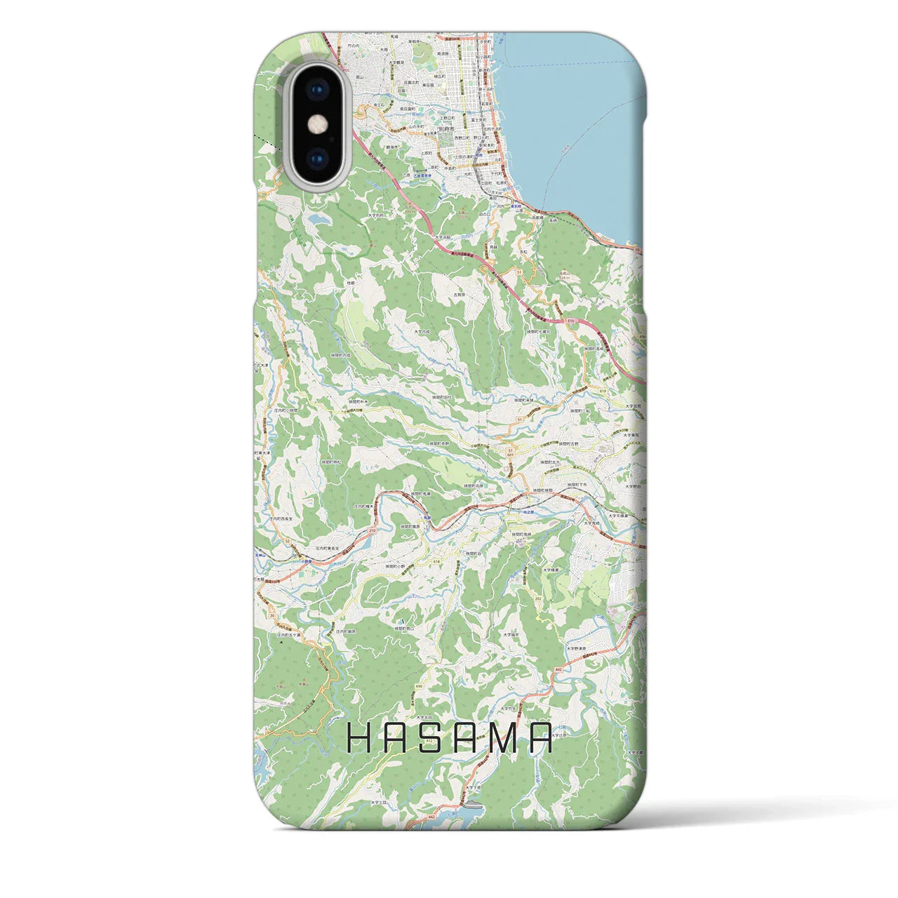 【挾間（大分県）】地図柄iPhoneケース（バックカバータイプ）