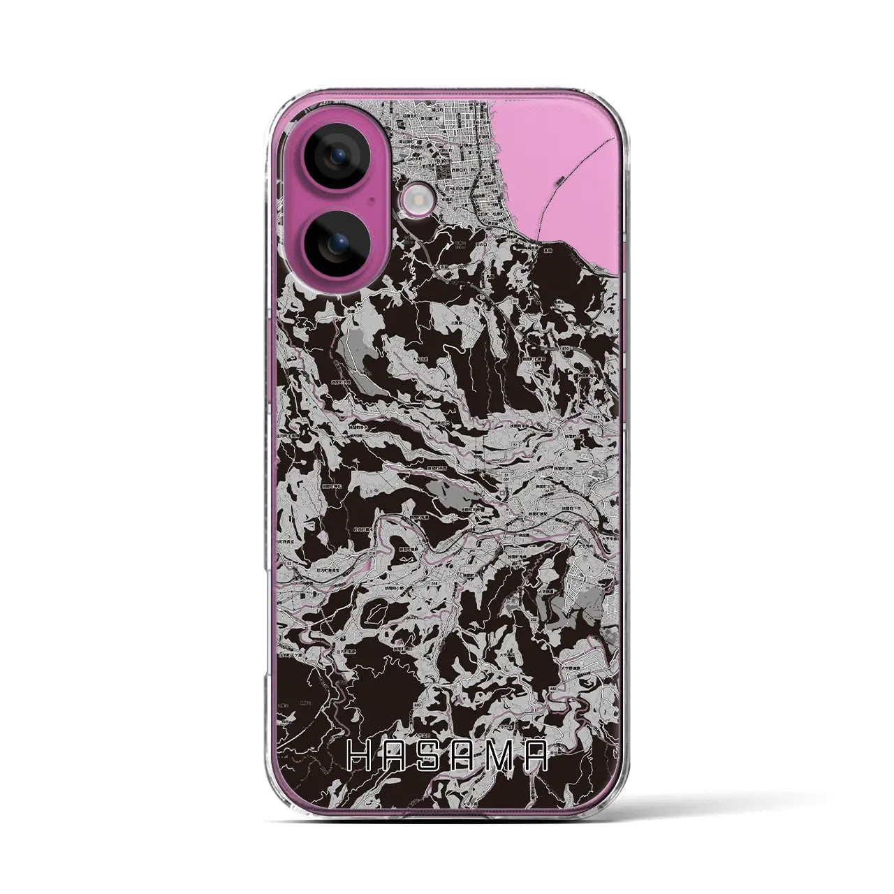 【挾間（大分県）】地図柄iPhoneケース（クリアタイプ）