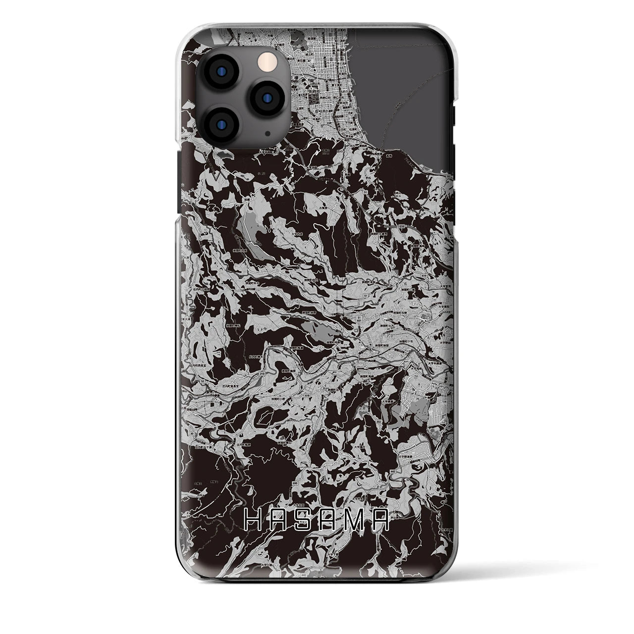 【挾間（大分県）】地図柄iPhoneケース（クリアタイプ）