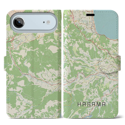 【挾間（大分県）】地図柄iPhoneケース（手帳タイプ）