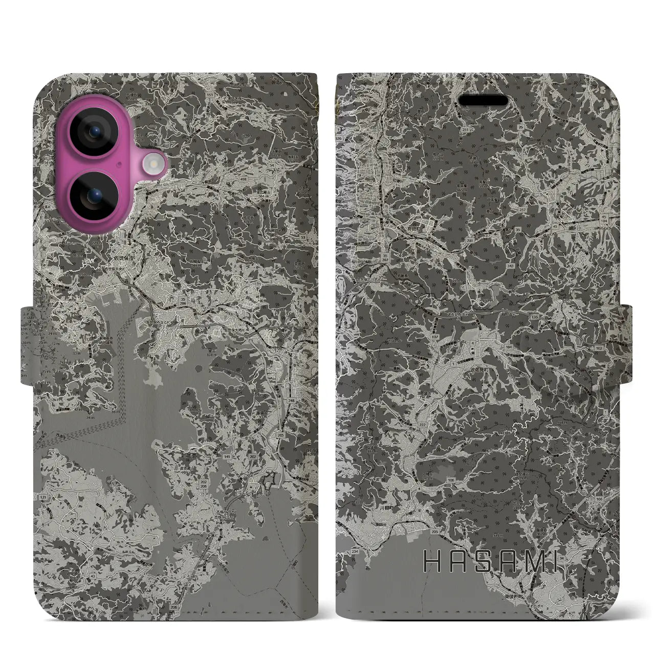 【波佐見（長崎県）】地図柄iPhoneケース（手帳タイプ）
