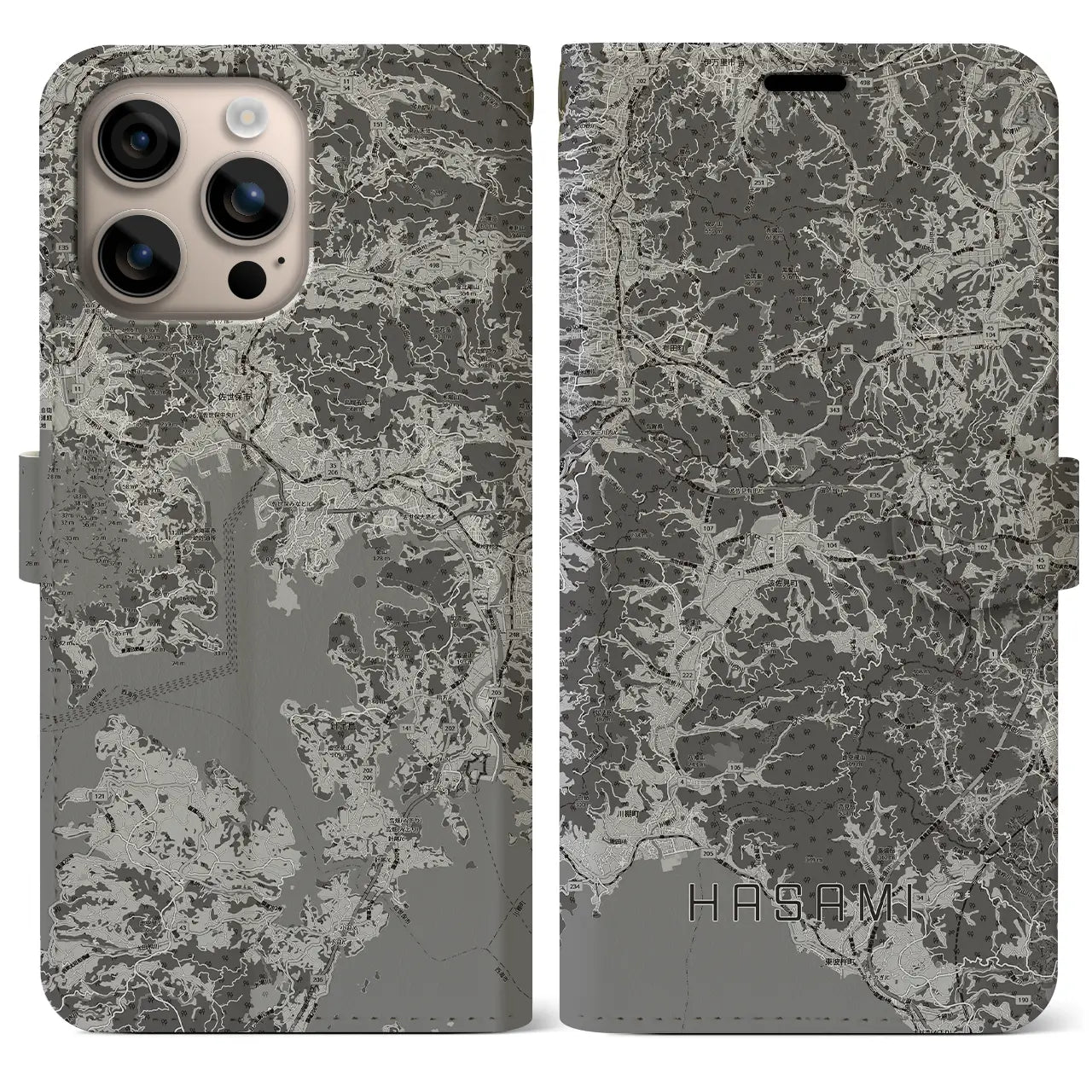 【波佐見（長崎県）】地図柄iPhoneケース（手帳タイプ）