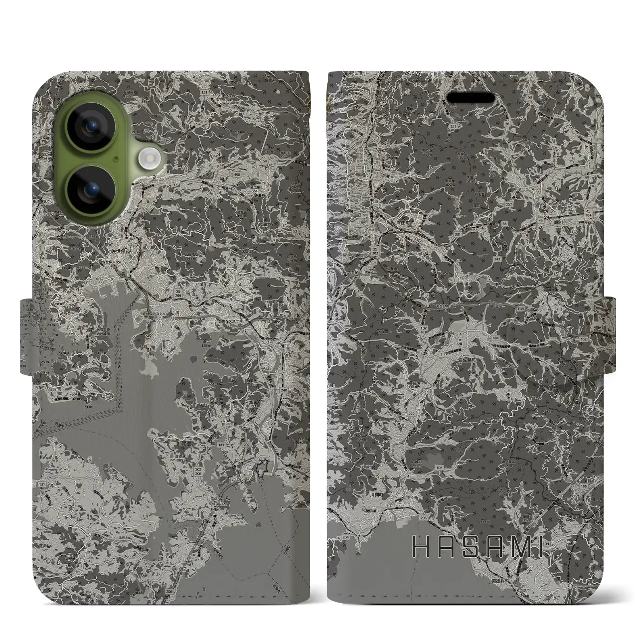 【波佐見（長崎県）】地図柄iPhoneケース（手帳タイプ）