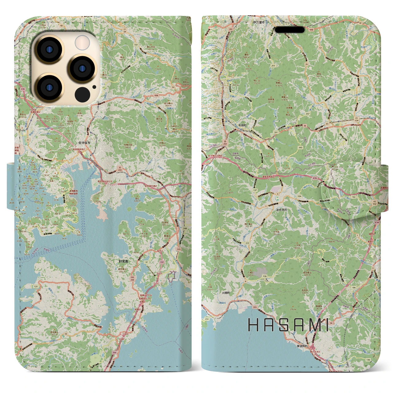 【波佐見（長崎県）】地図柄iPhoneケース（手帳タイプ）