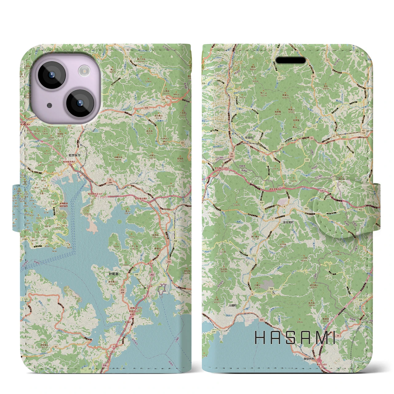 【波佐見（長崎県）】地図柄iPhoneケース（手帳タイプ）