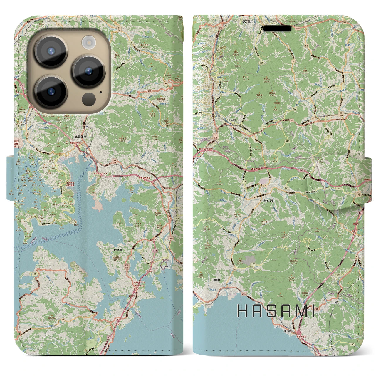 【波佐見（長崎県）】地図柄iPhoneケース（手帳タイプ）