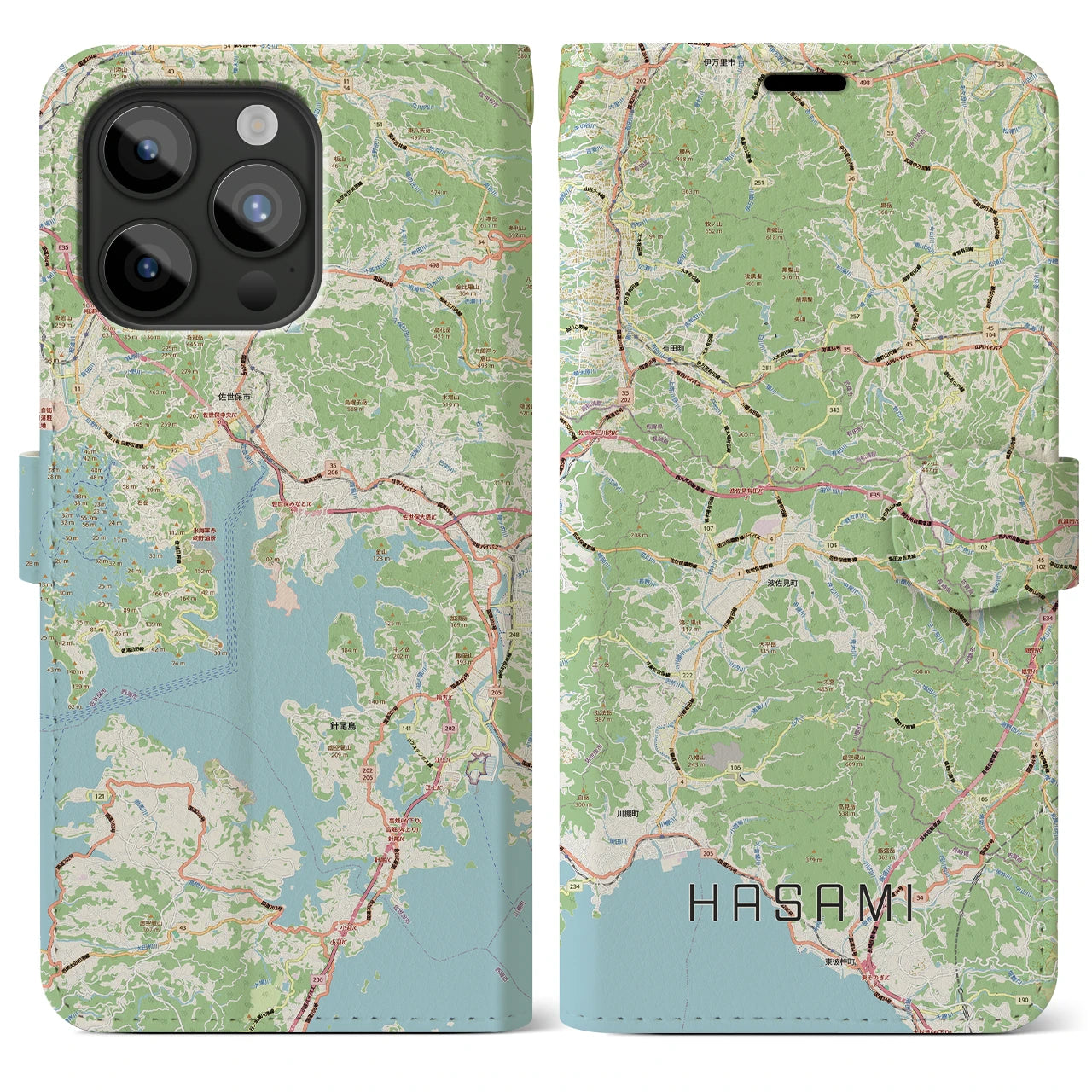【波佐見（長崎県）】地図柄iPhoneケース（手帳タイプ）