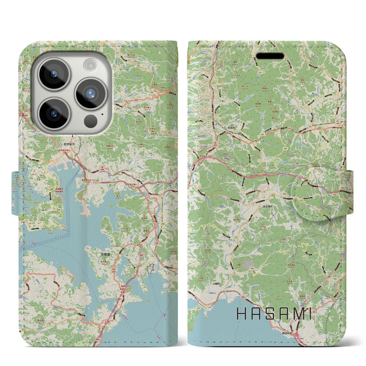 【波佐見（長崎県）】地図柄iPhoneケース（手帳タイプ）
