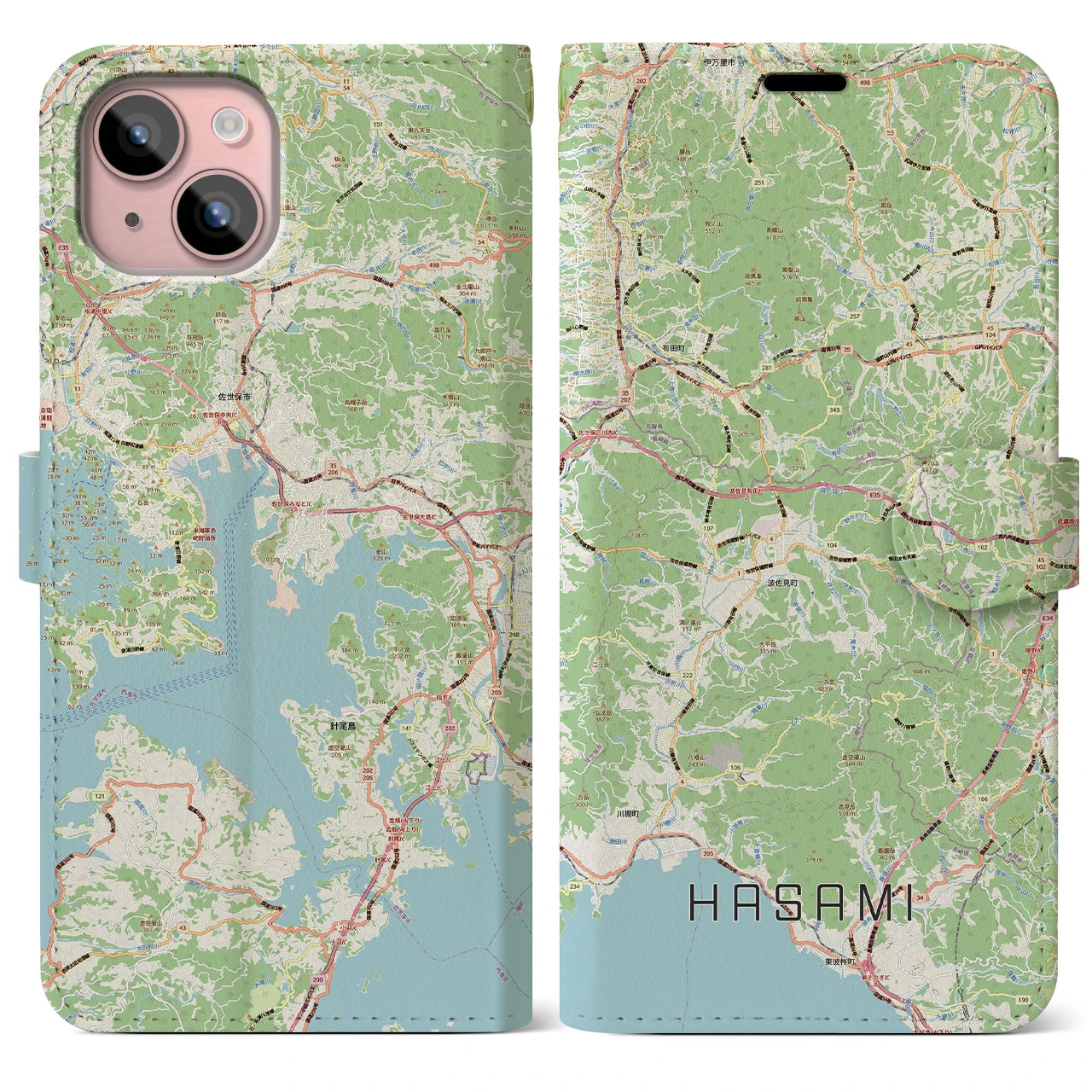【波佐見（長崎県）】地図柄iPhoneケース（手帳タイプ）