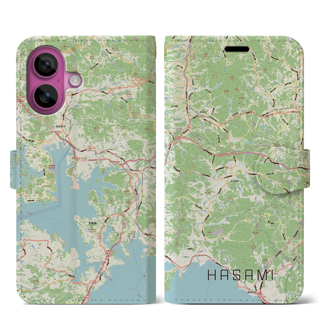 【波佐見（長崎県）】地図柄iPhoneケース（手帳タイプ）